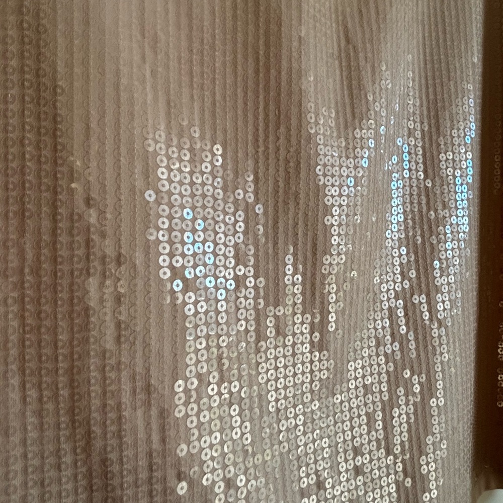 Champagne Sequined Dressy Tank Top
